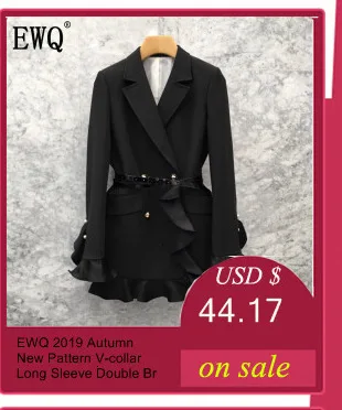 [EWQ] Новая Весенняя коллекция 2019 года, Модный женский жилет с капюшоном и воротником без рукавов, на одной пуговице, с раздельными карманами