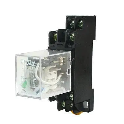 

DC 12V 5A Coil DPDT 8-Pin Green Lamp Motor Controller Power Relay w Socket Base
