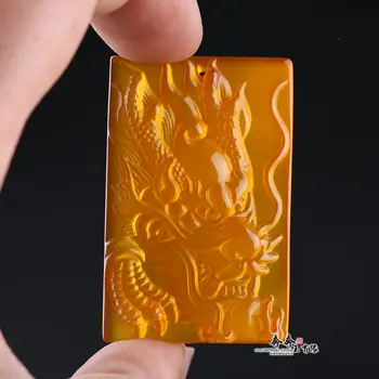 

Natural agate jade pendant hand carved dragon jadeite jade pendants jade necklace with rope fine jade jewelry
