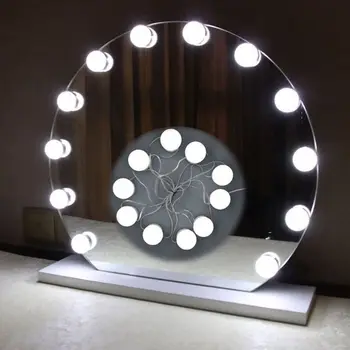 

Vanity LED Mirror Light Kit For Makeup Hollywood Mirror With Dimmable Light Bulb