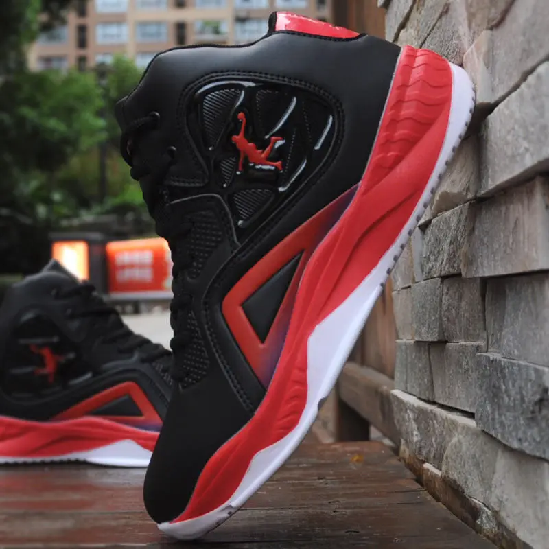 Мужские баскетбольные кроссовки jordan, черные амортизирующие кроссовки для баскетбола, мужские кроссовки с высоким берцем, уличные спортивные кроссовки, дышащая Спортивная обувь - Цвет: Черный