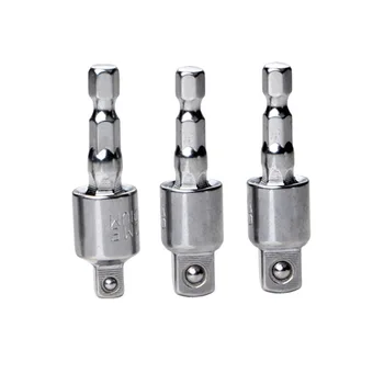 

3PCS 1/4"3/8"1/2"360 Degree Rotary Torque Wrench Multifunctional Socket Adapter Universal Joint Set Ratchet Angle Extension Bar
