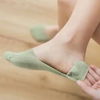 

Women's boat socks bamboo fiber shallow mouth invisible socks solid color twist female socks