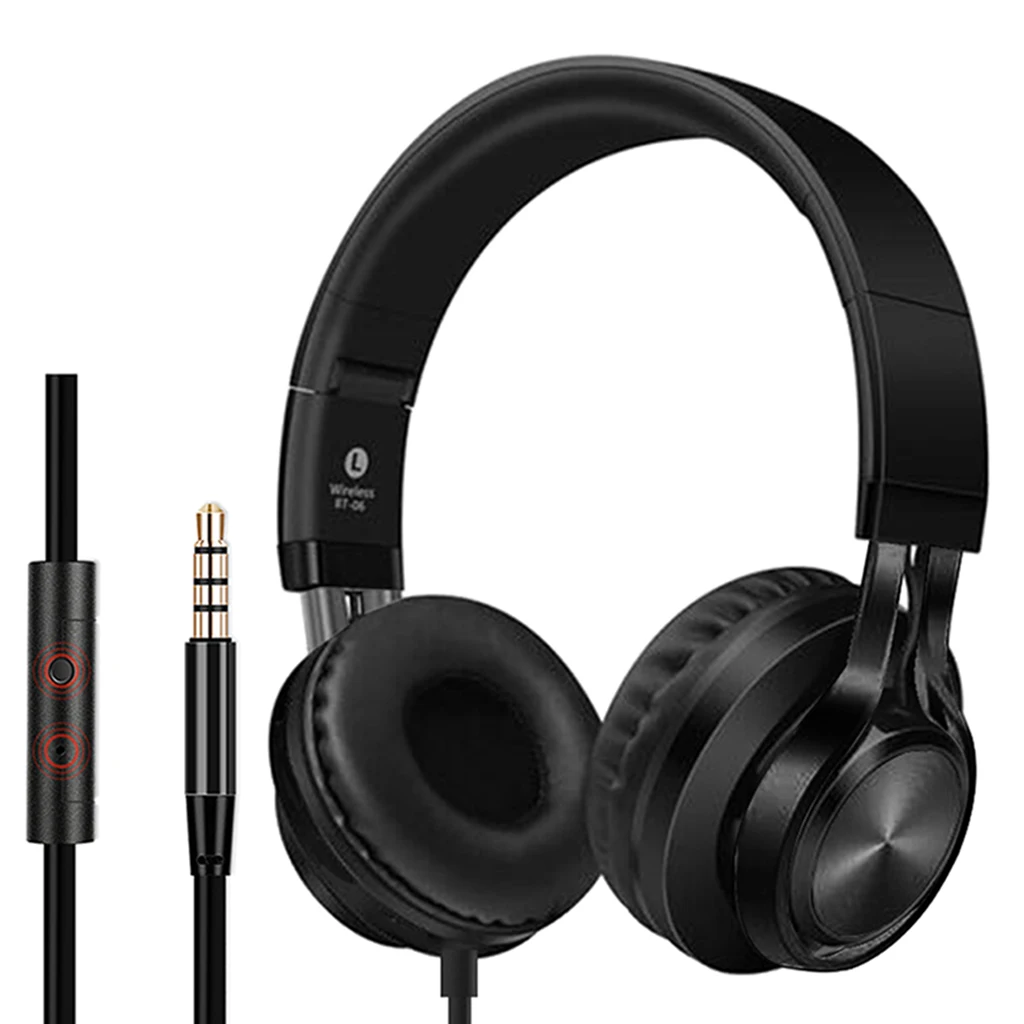 Foldable On Ear Deep Bass Wired Headphones with Mic for Phone Computer Laptop PC Tablet Earphones Headset Music Gaming Earphone