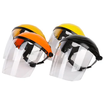 

Head-Mounted Safety Hat With Face Shield Mouth Eye Protection Cover Mask PC Transparent Anti-dust Safety Face Shield Hat