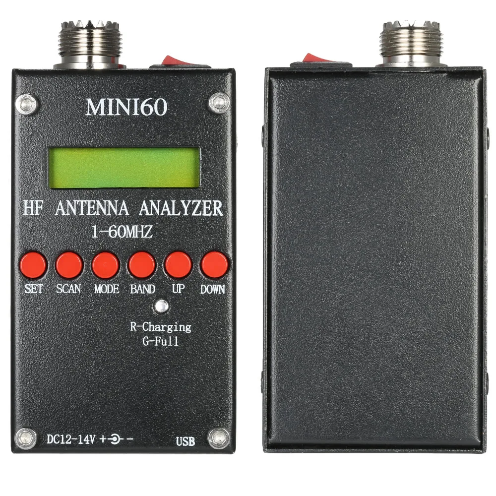 

SARK-100 SWR Antenna Analyzer 1-60MHz Short Wave Meter Tester Frequency Capacitance Impedance Measuring Mini Antenna Tester