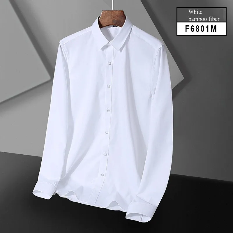

Men Long Sleeve Cotton Shirts Button Down Male Smart Casual Business Formal Social Shirt Slim Fit White Shirts XB6800