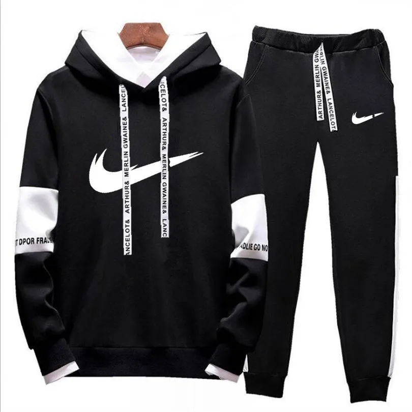 

Thick Fall men's sets hoodies streetwear sweatshirt men black hoodie casual sportswear sweatsuits mens clothing tracksuit