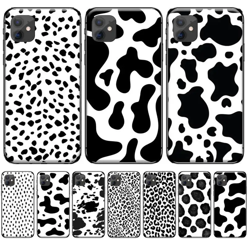 White Black Cow Symbol Cover Soft Shell Phone Case For iphone 5 5S SE 5C 6 6S 7 8 plus X XS XR 11 PRO MAX | Мобильные телефоны и