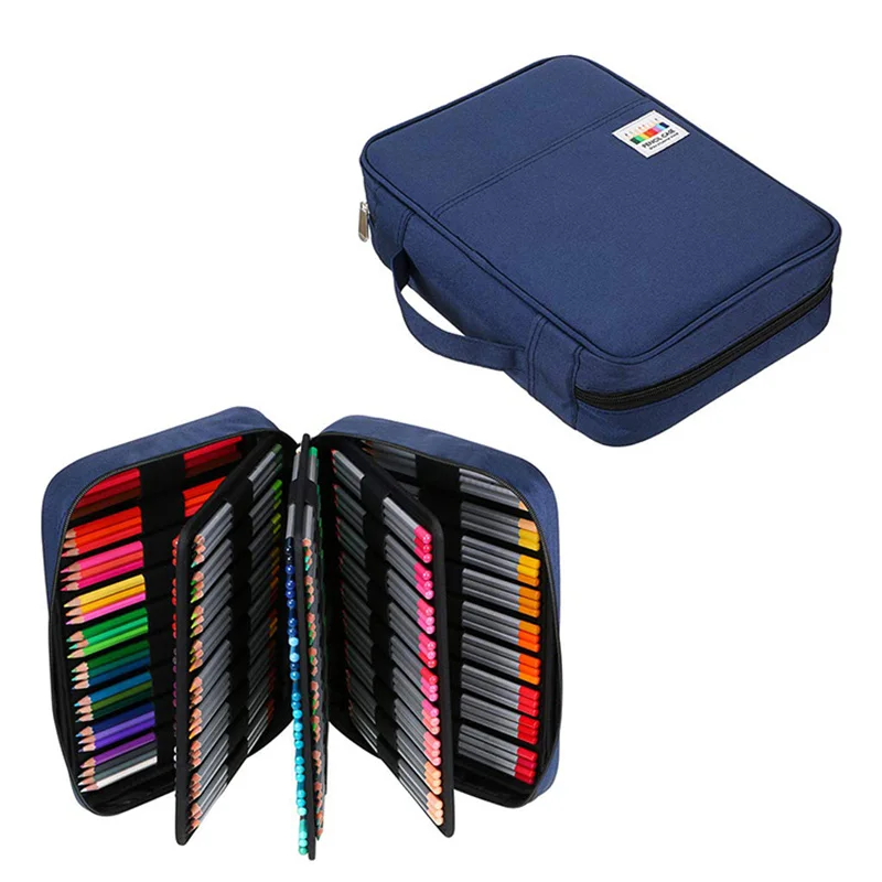 

166/220 Holes Pencil Case Large Cartridge Pencilcase for Girls Boys Back to School Pen Box Big Crayon Penal Stationery Kit Bag