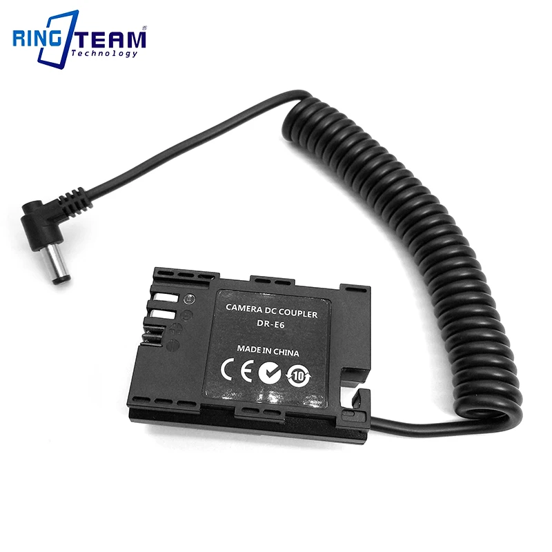 Per Canon Eos 5 D2 5 D3 5 D4 6D 6 D2 7D 7 D2 70D 80D 60D 60Da Fotocamere Dc 7.2V 5.5X2.1Mm Lp-E6 Batteria Fittizia Dr-E6 Accoppiatore Cc