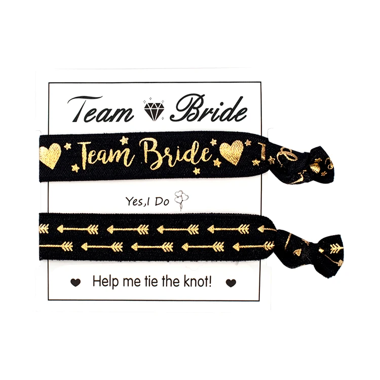Золото Фольга надпись Bride Tribe Резинки для волос девичника с надписью &quotBride to Be&quot