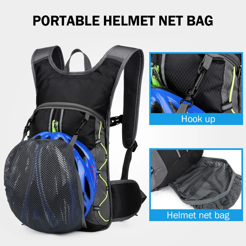 10L Bicycle Backpack Waterproof MTB Mountain Bike Hydration Bag Nylon  Outdoor Cycling Bike Backpack Bladder Hiking Camping Bags