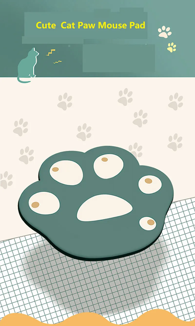 Rubber Mouse Pad Cute Cat Paw Pattern Anti-Slip Mice Comfortable Mat for Laptop PC Computer Pad Game Mousepad
