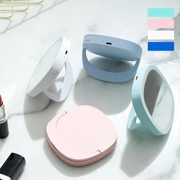 

Mini Make Up Mirror Portable Makeup Mirror 3 Colors Light Mirror Foldable Vanity Mirror LED Mirror Gift For Girl