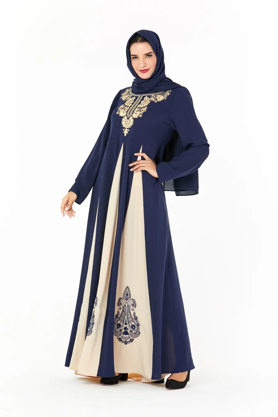 Siskakia abaya/винтажное этническое платье с вышивкой, мусульманские Формальные платья на Ближнем Востоке, Модные Популярные Цветные Лоскутные халаты в Дубае синего цвета