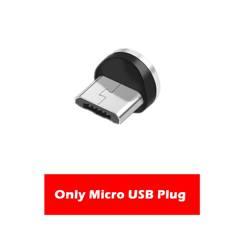 Верхний Магнитный кабель для быстрой зарядки для iphone/Micro USB/type-C, зарядное устройство для iphone 6, 7, 8, x, для Samsung s10 Redmi 4, 5, 6 - Цвет: Only Micro USB Plug