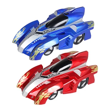 

2 Set Of Remote Control Climbing Rc Car With Led Lights 360 Degree Rotating Stunt Toys Antigravity Machine Wall Car Gift Blue &