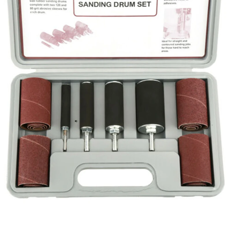 

20pcs Spindle Sander Sleeves Sanding Drum With Case Kit Fit For Drill Press Tool