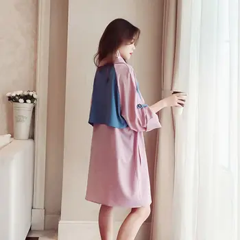 

Mid Long Coat For Women Patchwork Cardigan Thin Women Spring Autumn Loose Coat Chic Korean Style