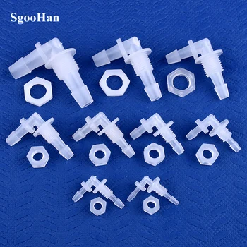 육각 너트 M6 ~ G1/2 ~ 2.4-11.1mm PP 파고다 엘보 커넥터, 수족관 탱크 공기 펌프 호스 조인트, 관개 파이프 피팅, 5 ~ 200 개