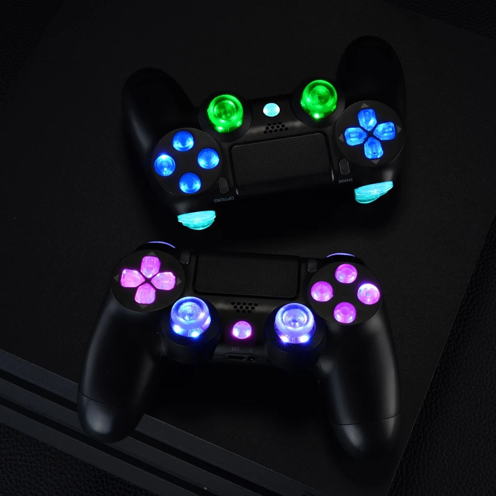 Многоцветная светящаяся D-pad L1 R1 R2 L2 триггер Thumbstick Home Face Buttons DTFS(DTF 2,0) светодиодный комплект для контроллера PS4 CUH-ZCT2