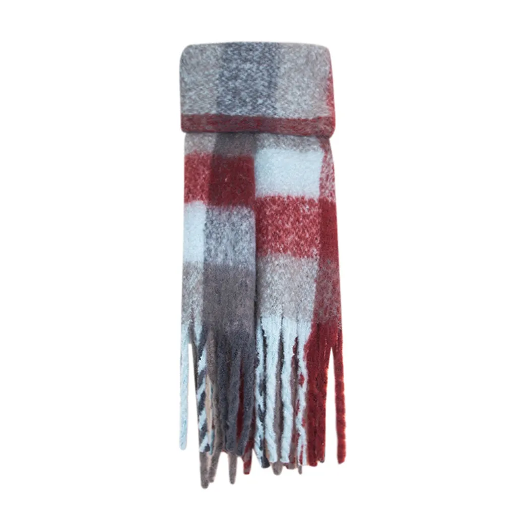 Трендовый женский зимний длинный шарф-шаль, большой зимний теплый большой шарф, разноцветный шарф-шаль для женщин Hiver Femme#20 - Цвет: Gray