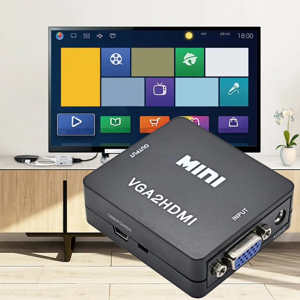 HD 1080P мини HDMI к VGA конвертер с аудио HDMI2VGA видео коробка адаптер для Xbox360 ПК DVD PS3 PS4