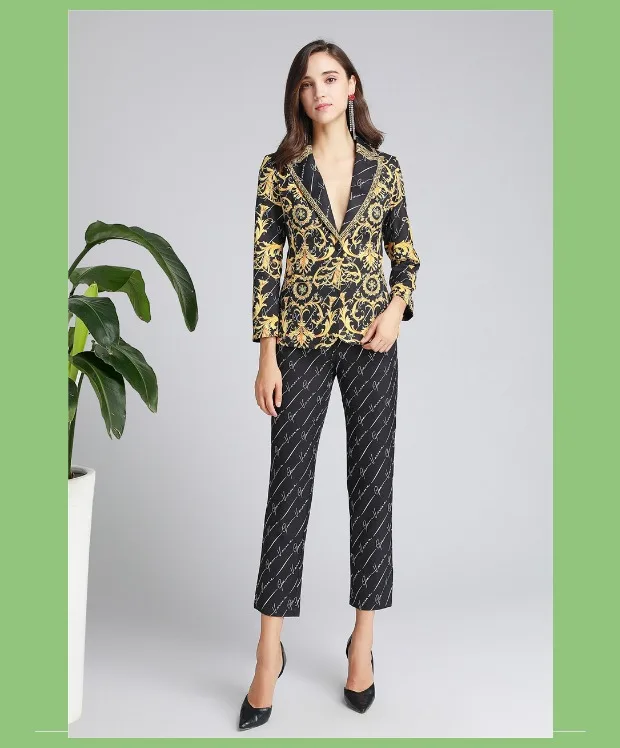 Блейзер feminino; коллекция года; сезон осень-зима; модная одежда; ropa de mujer maca enterizos para mujer largos elegantes femme; комплект из 2 предметов