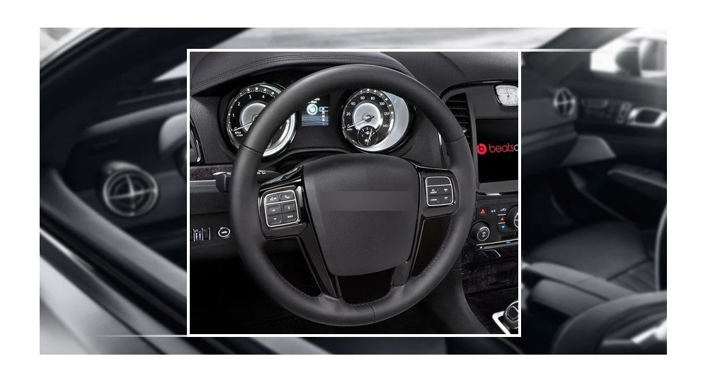 Черный PU искусственная кожа крышка рулевого колеса для Chrysler 300C 200 Grand Voyager 2011