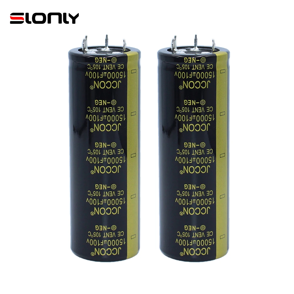 2pcs 35x100mm 2 Stitches 4 Stitches 15000UF 100V JCCON 105 ℃ 100V/15000UF New Audio Power AMP Amplifier Power Horn Capacitors 2pcs one pair 22000uf 35v 30x50mm jccon 105 ℃ 35v 22000uf horn aluminum audio amplifier wire cutting power filter capacitors