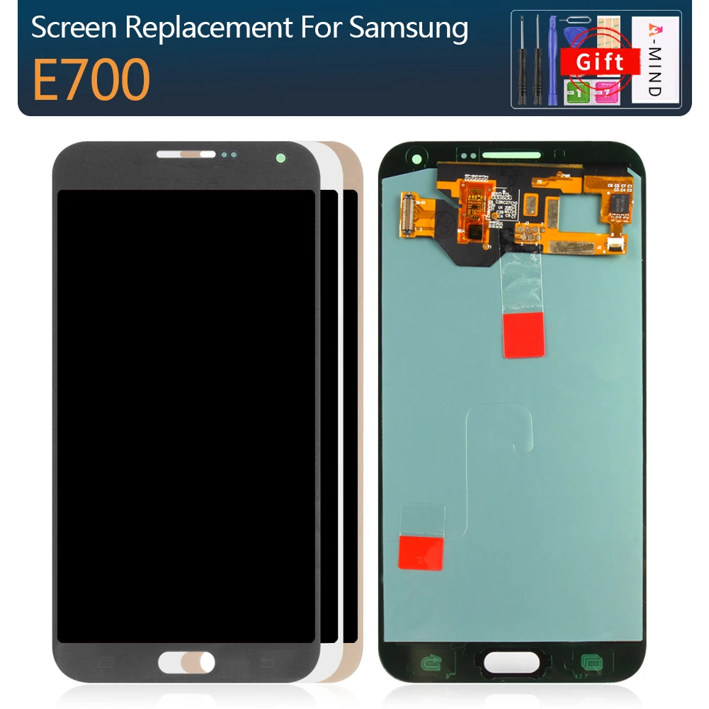 

100% Super AMOLED LCD For Samsung Galaxy E7 E700 E700F E7000 E7009 LCDS Display Touch Screen Digitizer Assembly Replacement