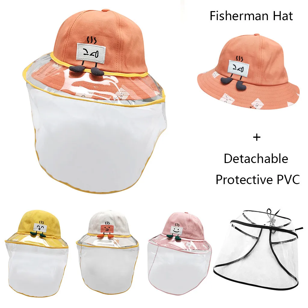 

Children Anti-spitting Protective Hat Dustproof Cover Kids Boys Girls Fisherman Cap Hat For Kids