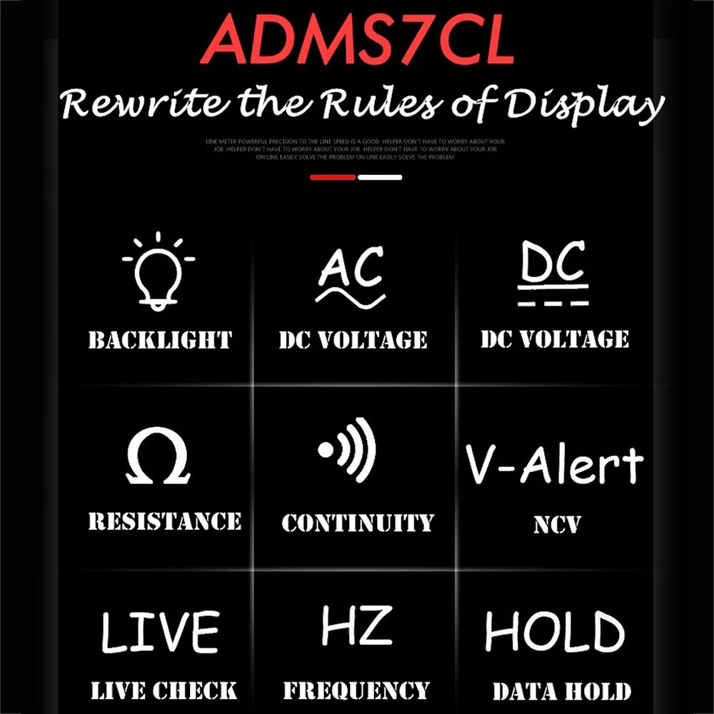 ADMS9S9C мультиметр ультра-тонкий Портативный цифровой мультиметр тестер большой ЖК-дисплей 3 он-лайн Дисплей вольтметр с Напряжение бесконтактная проверка напряжения переменного сопротивления