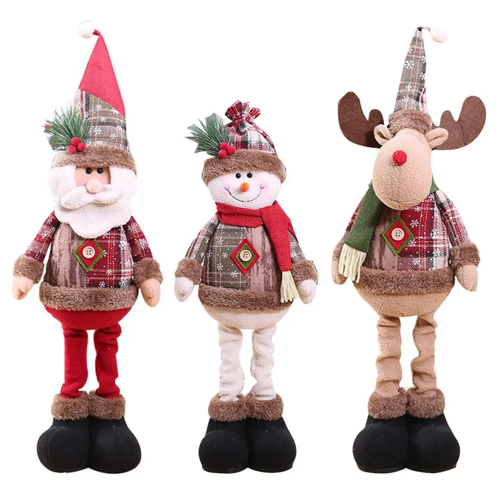 Мягкие Плюшевые рождественские украшения для кукол, елочные украшения, инновационный Санта снеговик для детей, рождественские подарки