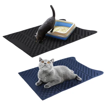 

Foldable Pet Cat Litter Mat Waterproof Double Layer Cat Litter Trapping Mat Litter from Box and Pad Products