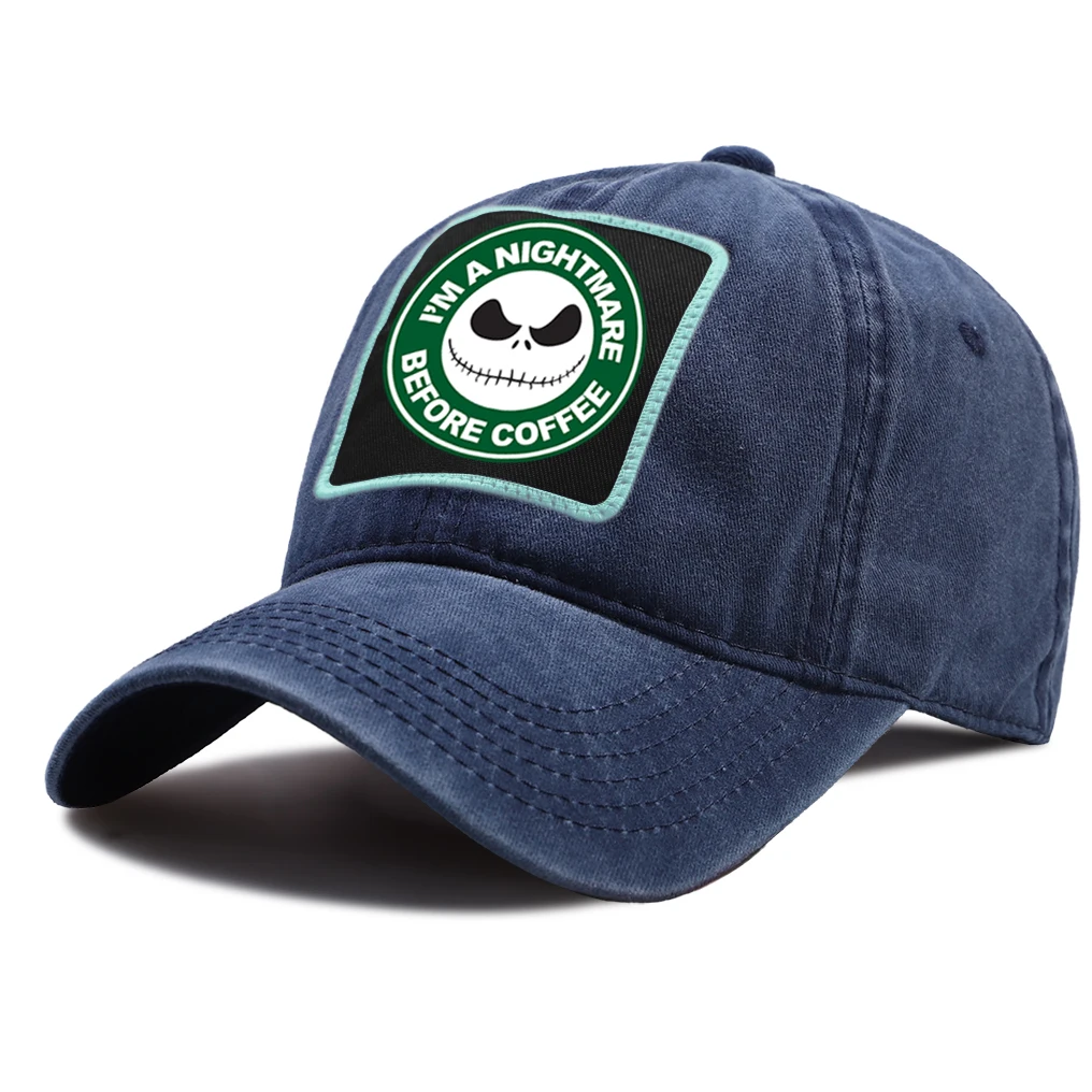 

I'M A The Nightmare before Coffee Print Baseball Cap Women Outdoor Hip Hop Snapback Hat Summer Unisex Dad Hats Cotton Men Caps