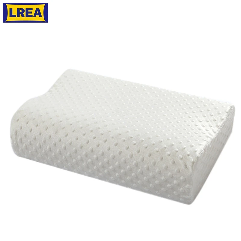 

LREA 40*25CM Orthopedic Neck Pillow Fiber Slow Rebound Memory Foam Cervical Health Care Orthopedic Latex