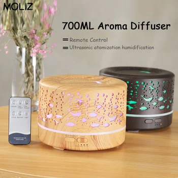 

700ML Ultrasonic Atomizing Aroma Diffuser Remote Control Essential Oil Aromatherapy Mist Maker LED Lamp Household Air Humidifier