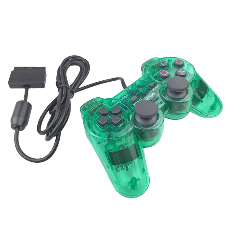 Wired Gamepad For Sony PS2 Controller Double Shock  Joystick Transparent Joypad