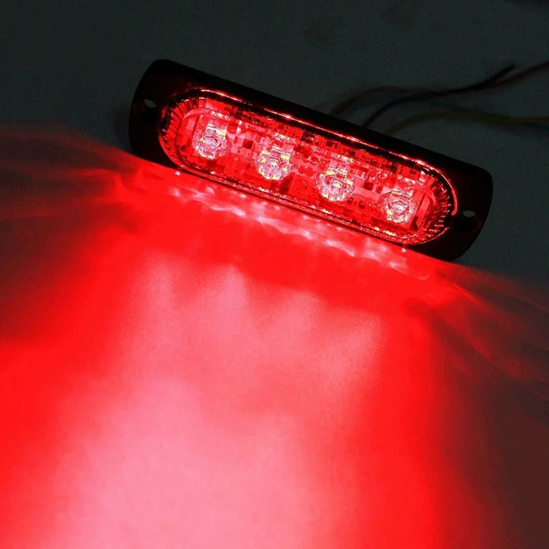 12 V-24 V красный 4LED автомобиля светотехника для грузовика флэш-срочно предупреждающий Туман свет лампы прочный