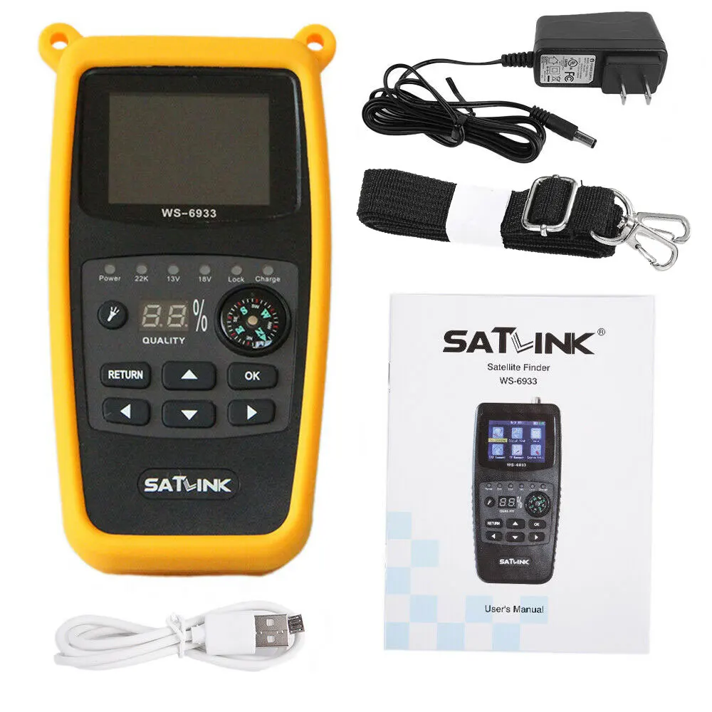 

Original Satlink WS-6933 Digital Satellite Finder DVB-S2 FTA C&KU Band WS 6933 WS6933 Sat Meter with 2.1 Inch LCD Display