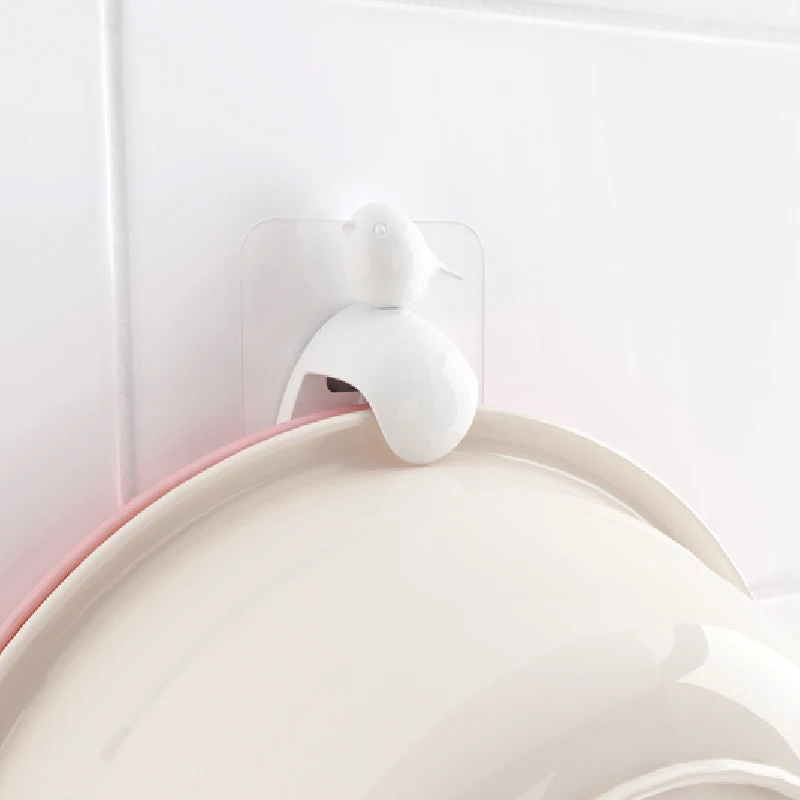 1pcs Creative Washbasin Hook Bird's Washbasin Hook Creative Scarless Bathroom Strong Wall Mount Pylon Color Random kitchen tool