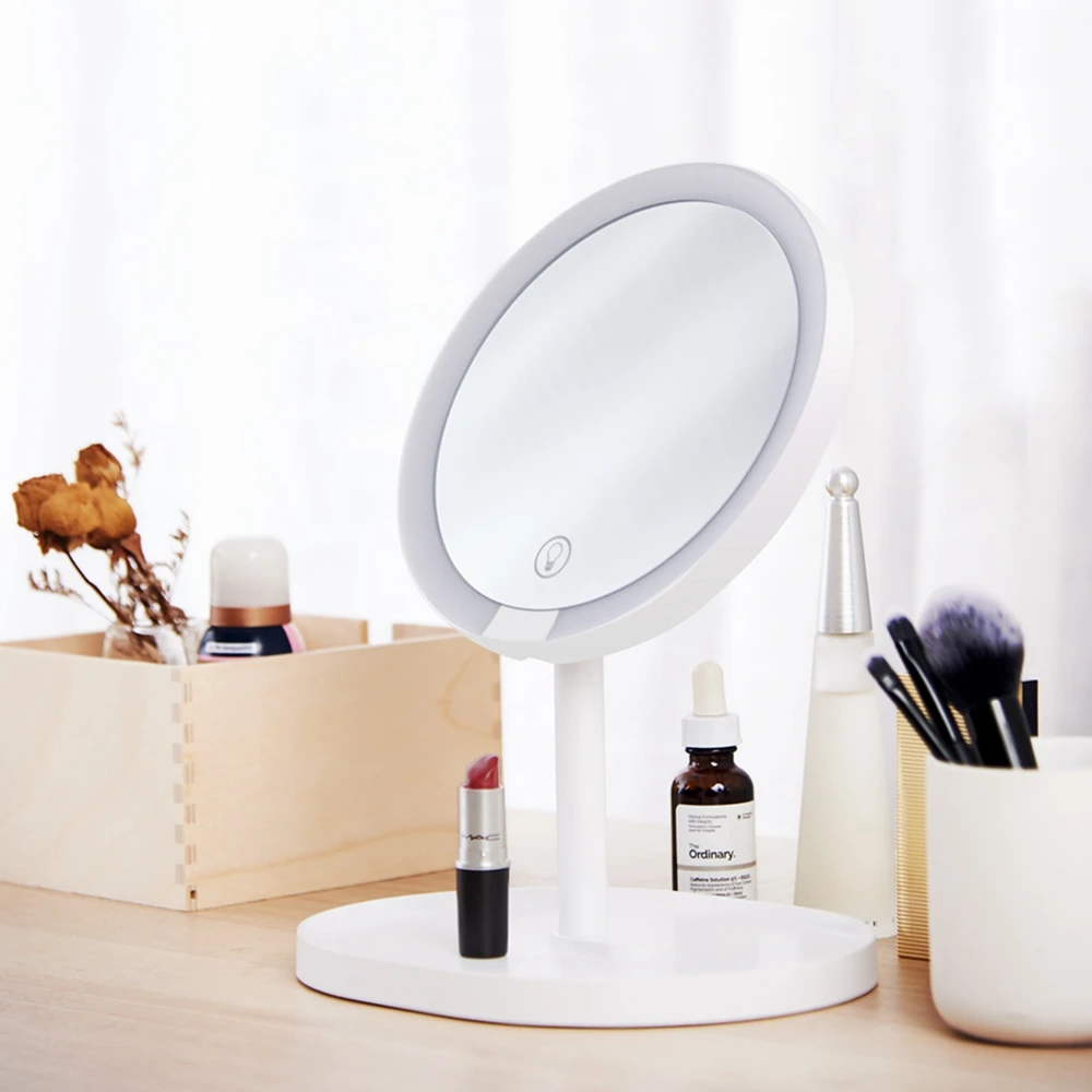 

XY 2 in 1 Protable LED Touch Dimmer Switch Makeup Mirror Light USB Rechargeable Magnifying Desktop Lamp Cosmetic Makeup Mirror