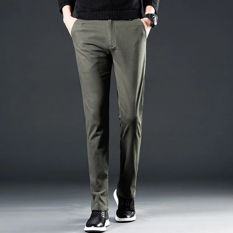 Promotion Casual Pants Men Autumn Winter Slim Stretch Trend Trousers Korean Version Mens Fashion Business Pant Smart Casual Male Trousers