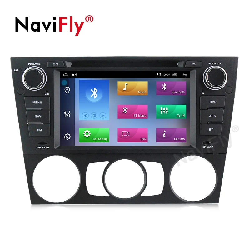 Sale Navifly Android 9.1 2+32G car dvd multimedia player for BMW E90 E91 E92 E93 318 320 CAR gps radio wifi  DVR Head Unit Quad Core 1