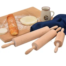 Rolo de madeira de faia que rola pindumpling envolvedora ferramenta de cozimento de massa de pizza rolo de pastelaria biscoitos ferramenta de cozimento de biscoito logotipo personalizado