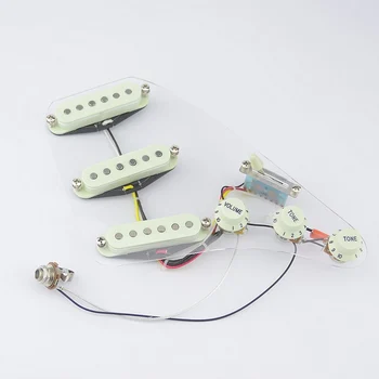 

Loaded Pre-wired SSS Alnico V Single Coil Pickups Wiring Harness Prewired Mini Green ( #1220 )