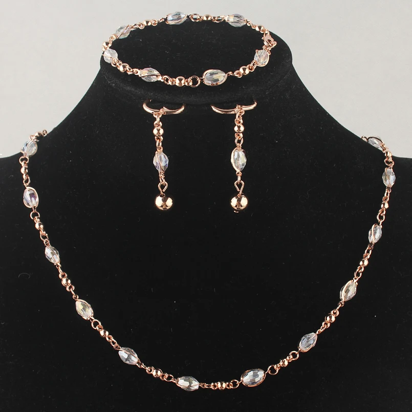 Новинка, Модный женский черный австрийский кристалл, ожерелье, браслет, серьги, свадебный/свадебный ювелирный набор, подарок,, длинное ожерелье s - Окраска металла: 51