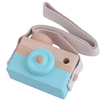 

Toys Cute Wooden Toy Camera Kids Girls Boys Creative Neck Camera Photo Props Decor Great Gift for Your Child 3 Colors